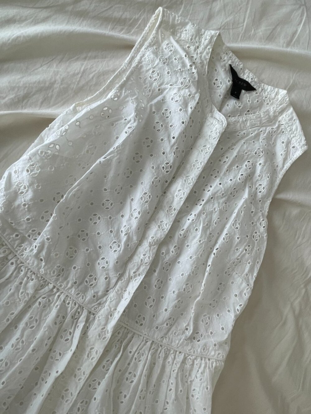 Jcrew Sleeveless Button Down White Dress in Size 6 - Picture 2 of 11